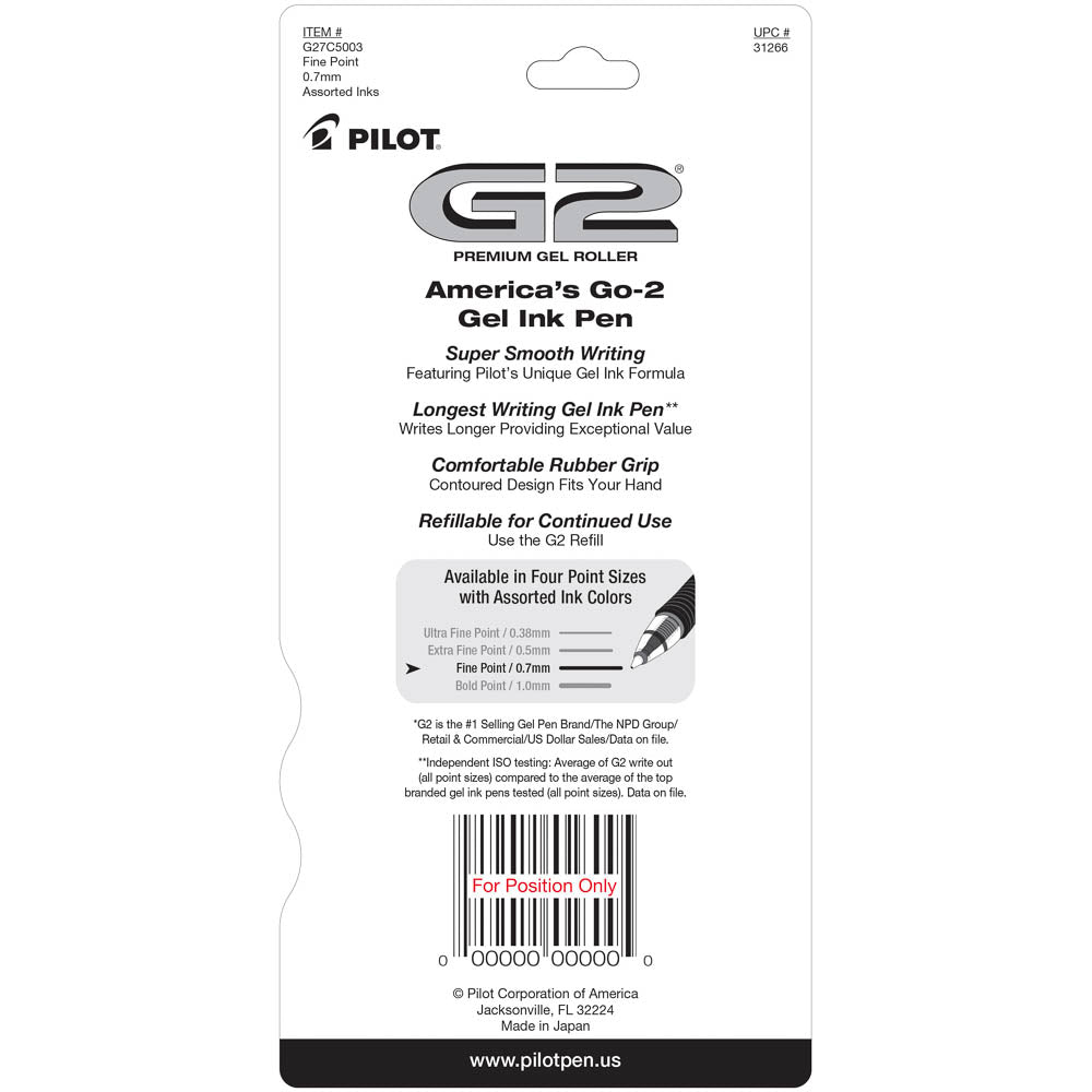 Pilot G2 Gel Pens, Neon - 5 Pack