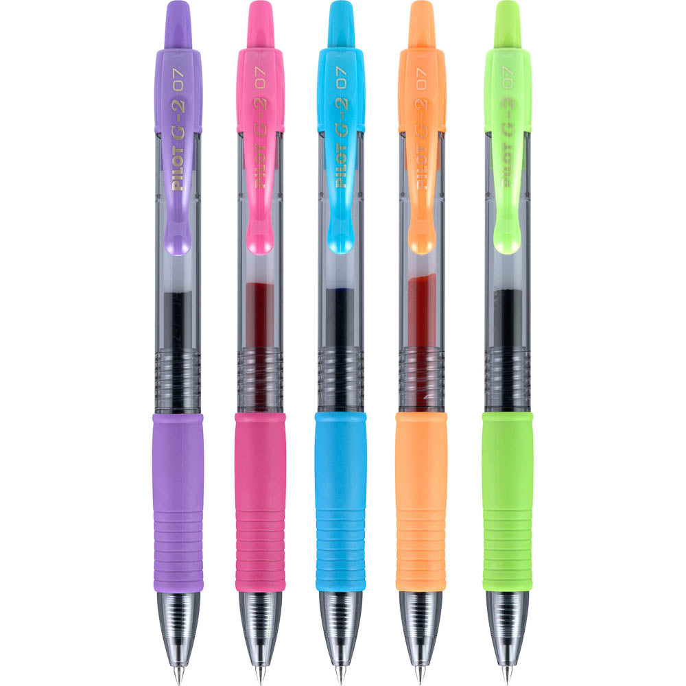 Pilot G2 Gel Pens, Neon - 5 Pack