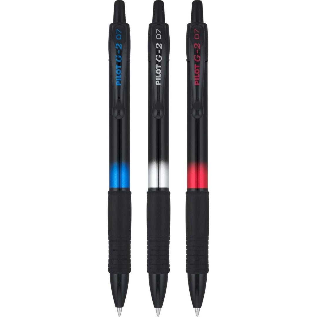 Pilot G2 Special Edition Pens Black, Blue, Red 3 Pack