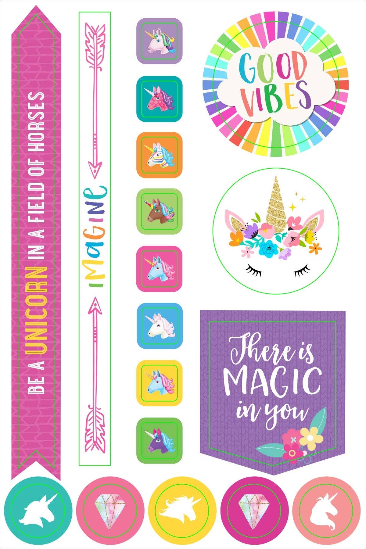 Essentials Unicorn Planner Stickers