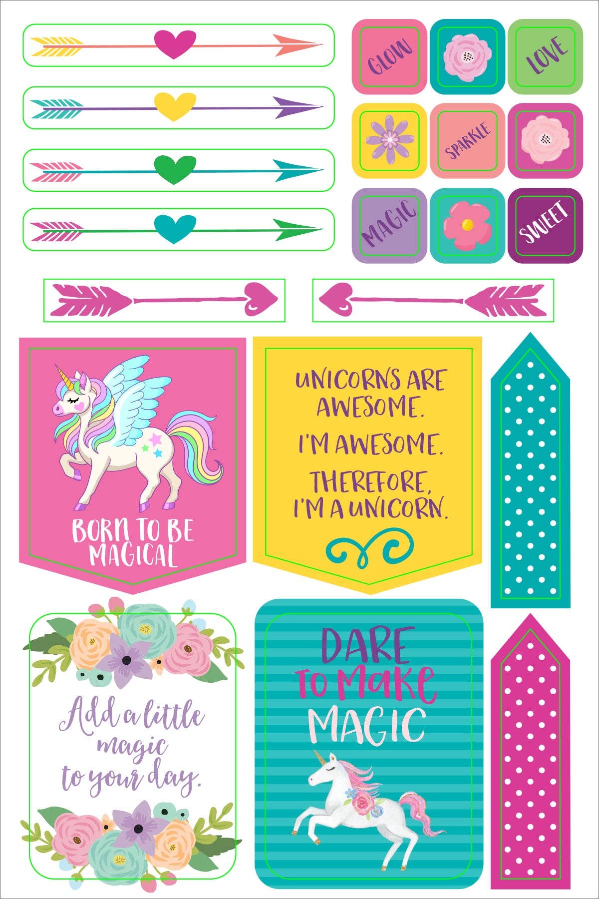 Essentials Unicorn Planner Stickers