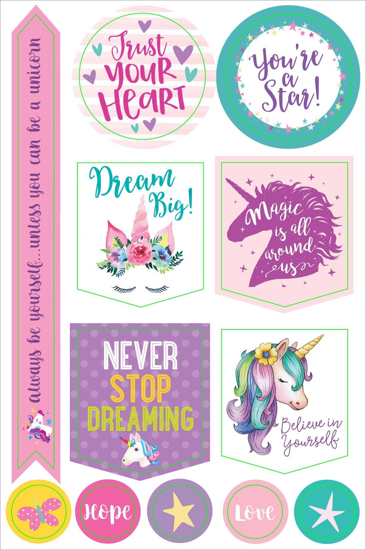 Essentials Unicorn Planner Stickers