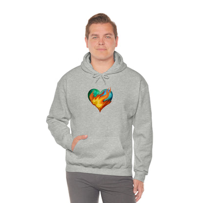 Heart on Fire Unisex Heavy Blend™ Hooded Sweatshirt