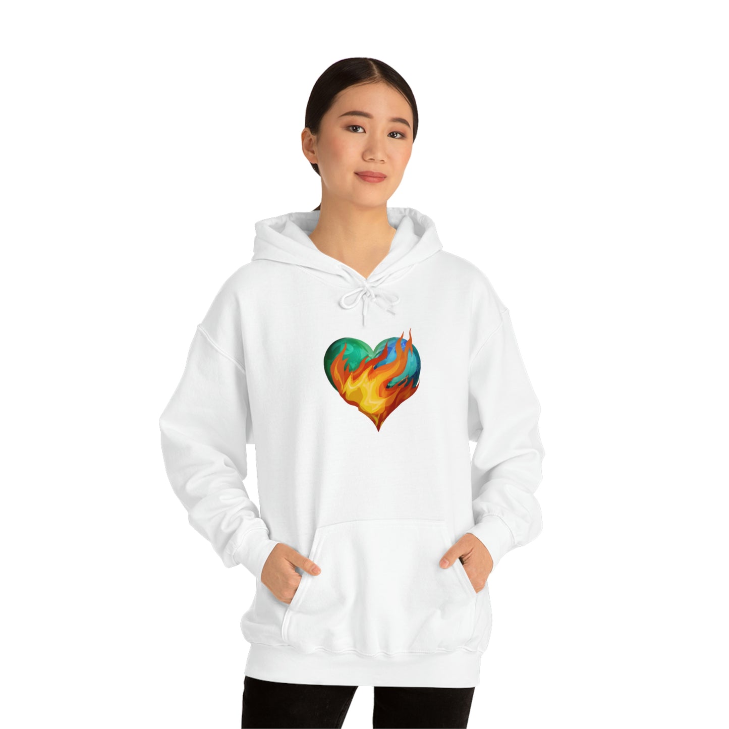 Heart on Fire Unisex Heavy Blend™ Hooded Sweatshirt