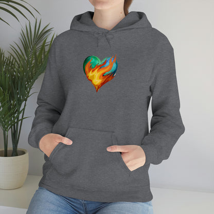 Heart on Fire Unisex Heavy Blend™ Hooded Sweatshirt