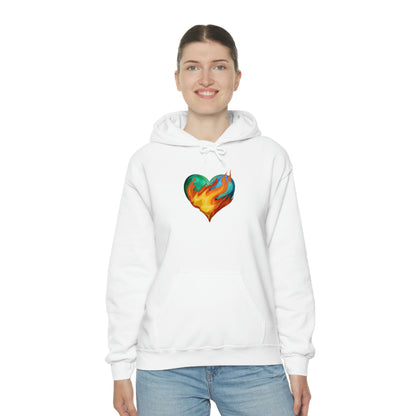 Heart on Fire Unisex Heavy Blend™ Hooded Sweatshirt