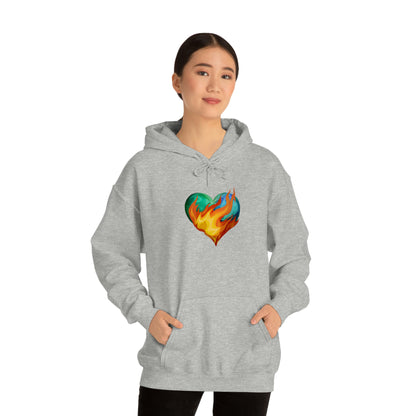 Heart on Fire Unisex Heavy Blend™ Hooded Sweatshirt