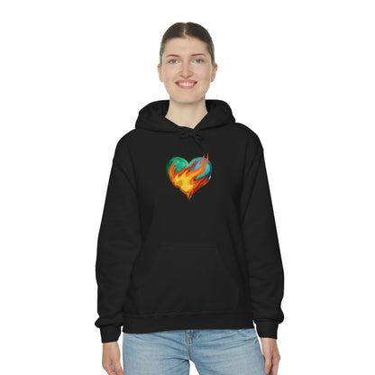 Heart on Fire Unisex Heavy Blend™ Hooded Sweatshirt