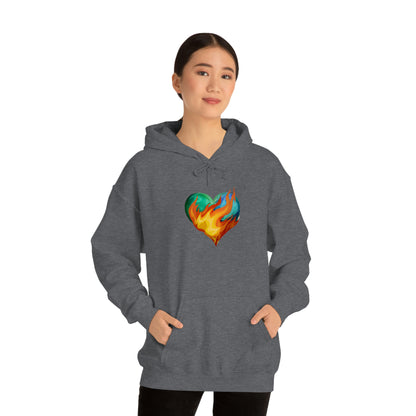 Heart on Fire Unisex Heavy Blend™ Hooded Sweatshirt