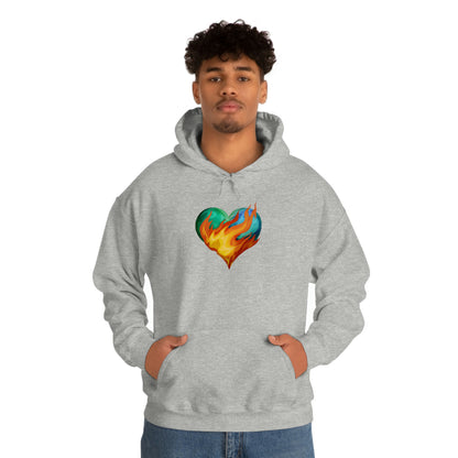 Heart on Fire Unisex Heavy Blend™ Hooded Sweatshirt