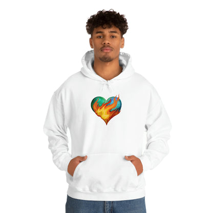 Heart on Fire Unisex Heavy Blend™ Hooded Sweatshirt