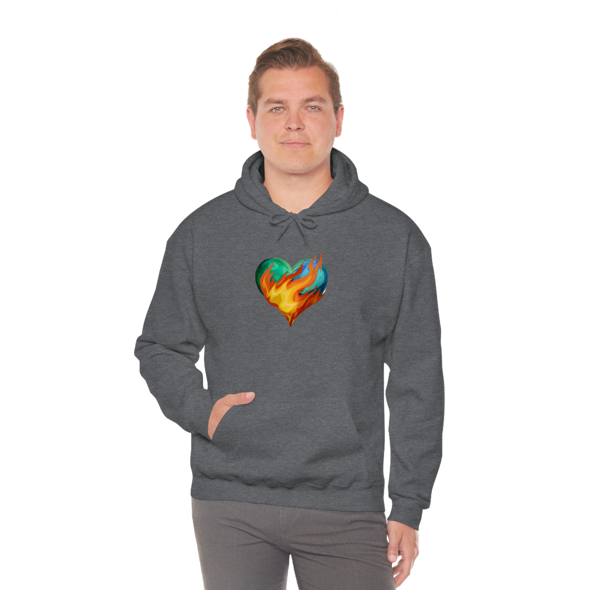 Heart on Fire Unisex Heavy Blend™ Hooded Sweatshirt