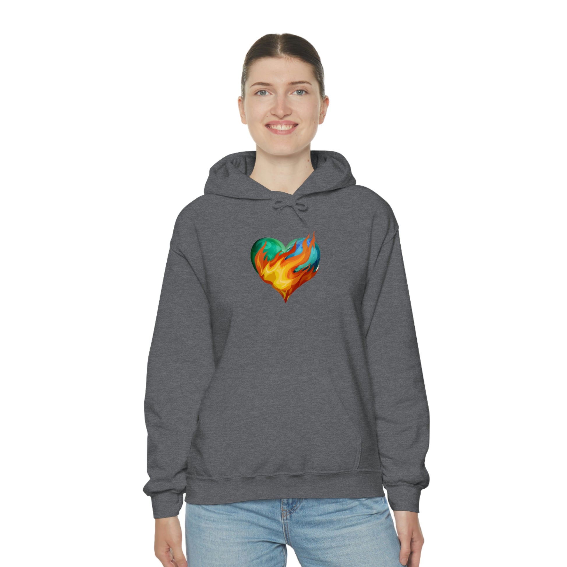 Heart on Fire Unisex Heavy Blend™ Hooded Sweatshirt