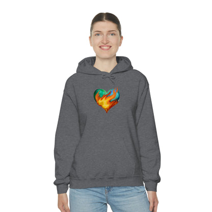 Heart on Fire Unisex Heavy Blend™ Hooded Sweatshirt