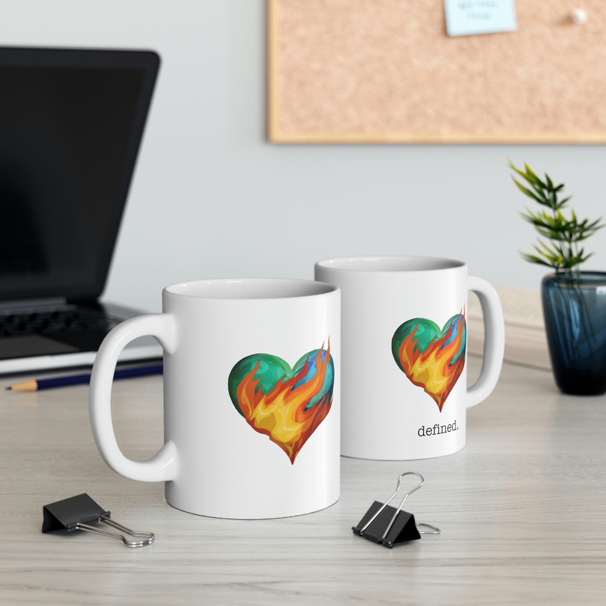 "Heart on Fire" Coffee Ceramic Mug 11oz