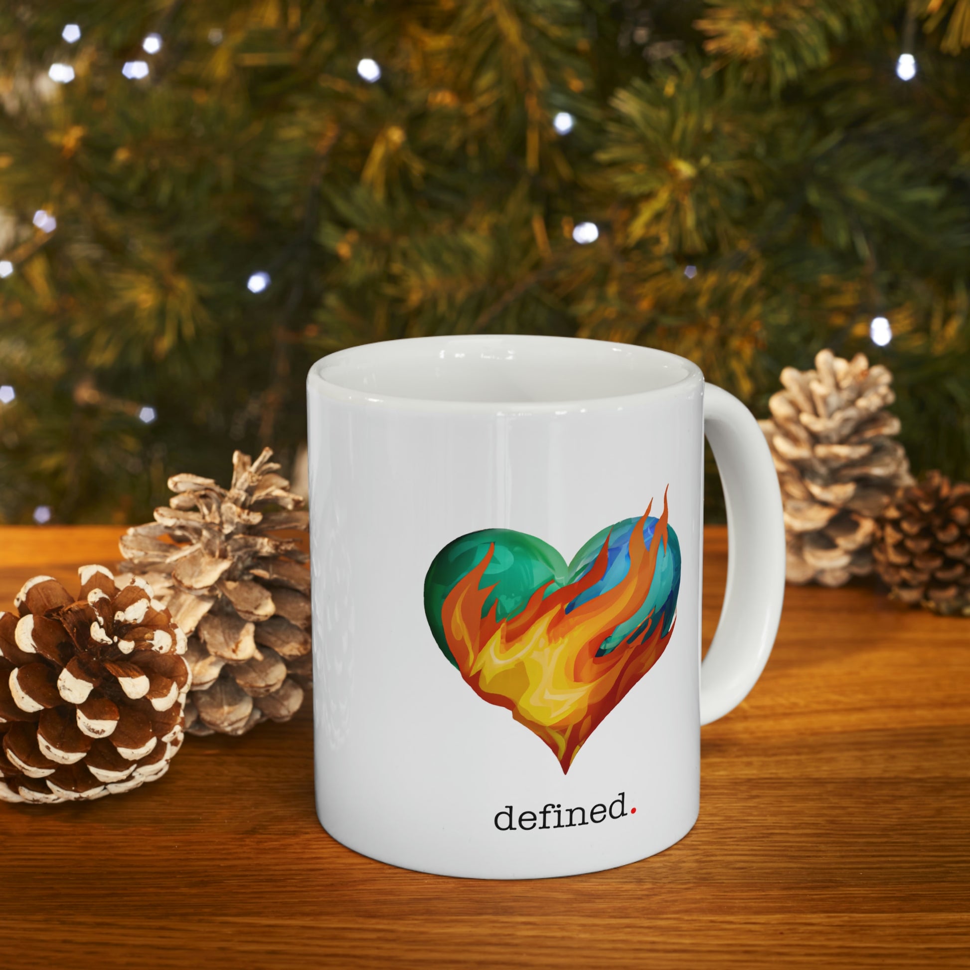 "Heart on Fire" Coffee Ceramic Mug 11oz