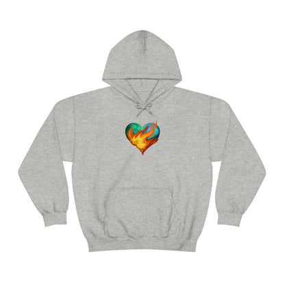 Heart on Fire Unisex Heavy Blend™ Hooded Sweatshirt