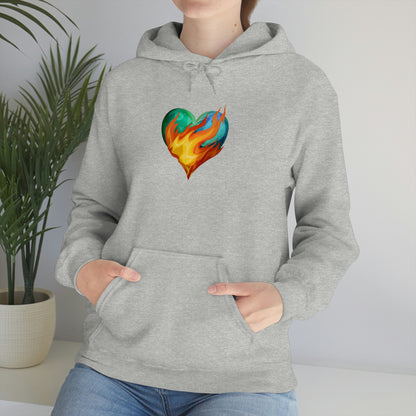 Heart on Fire Unisex Heavy Blend™ Hooded Sweatshirt