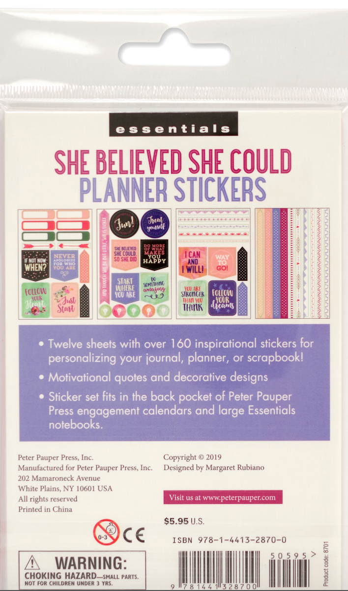 Essentials She Believed She Could Planner Stickers