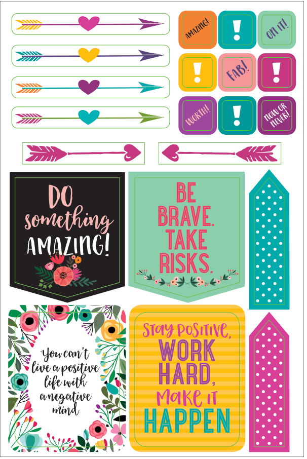 Essentials, Wake Up, Kick Ass, Repeat. Planner Stickers