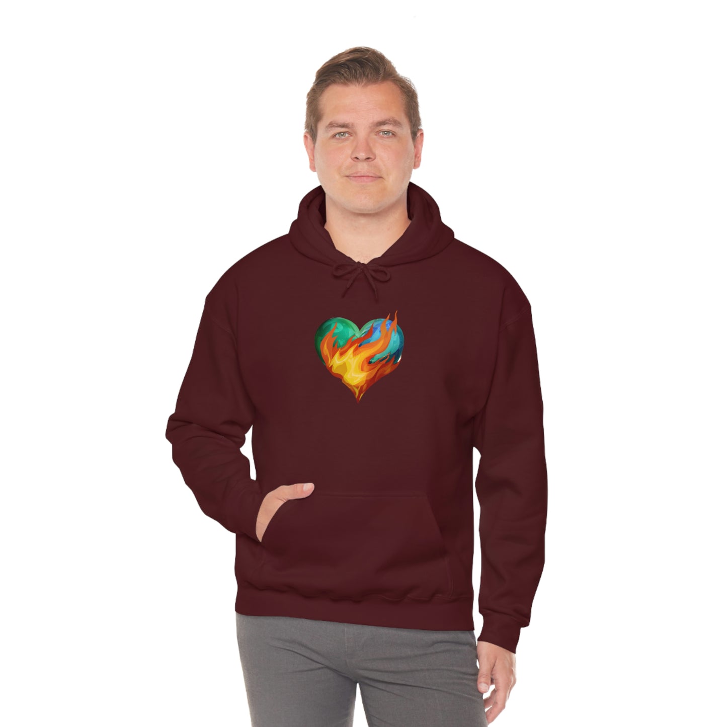 Heart on Fire Unisex Heavy Blend™ Hooded Sweatshirt