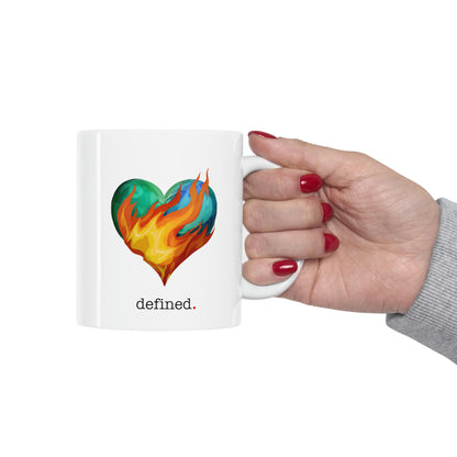 "Heart on Fire" Coffee Ceramic Mug 11oz