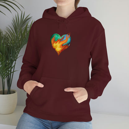 Heart on Fire Unisex Heavy Blend™ Hooded Sweatshirt