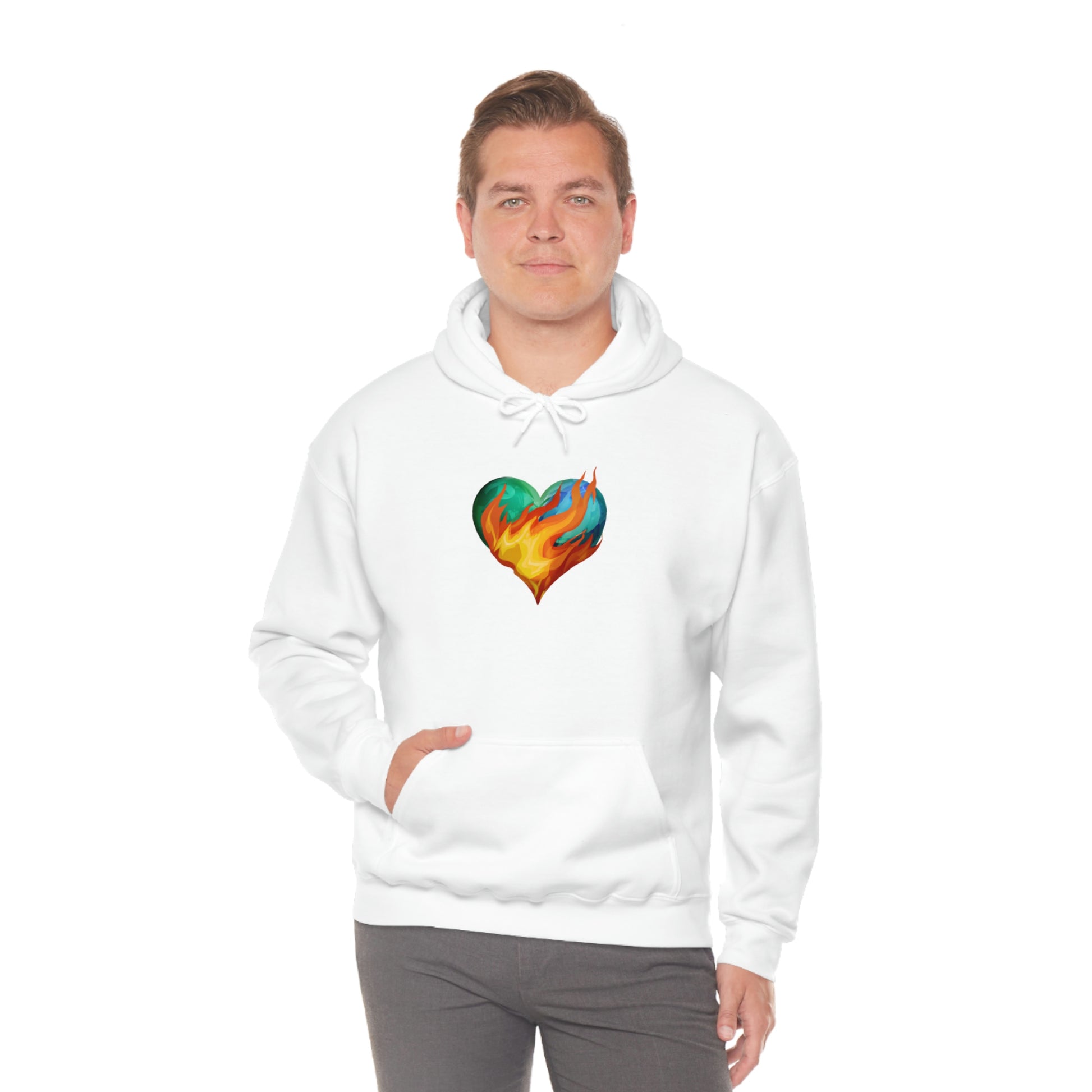 Heart on Fire Unisex Heavy Blend™ Hooded Sweatshirt