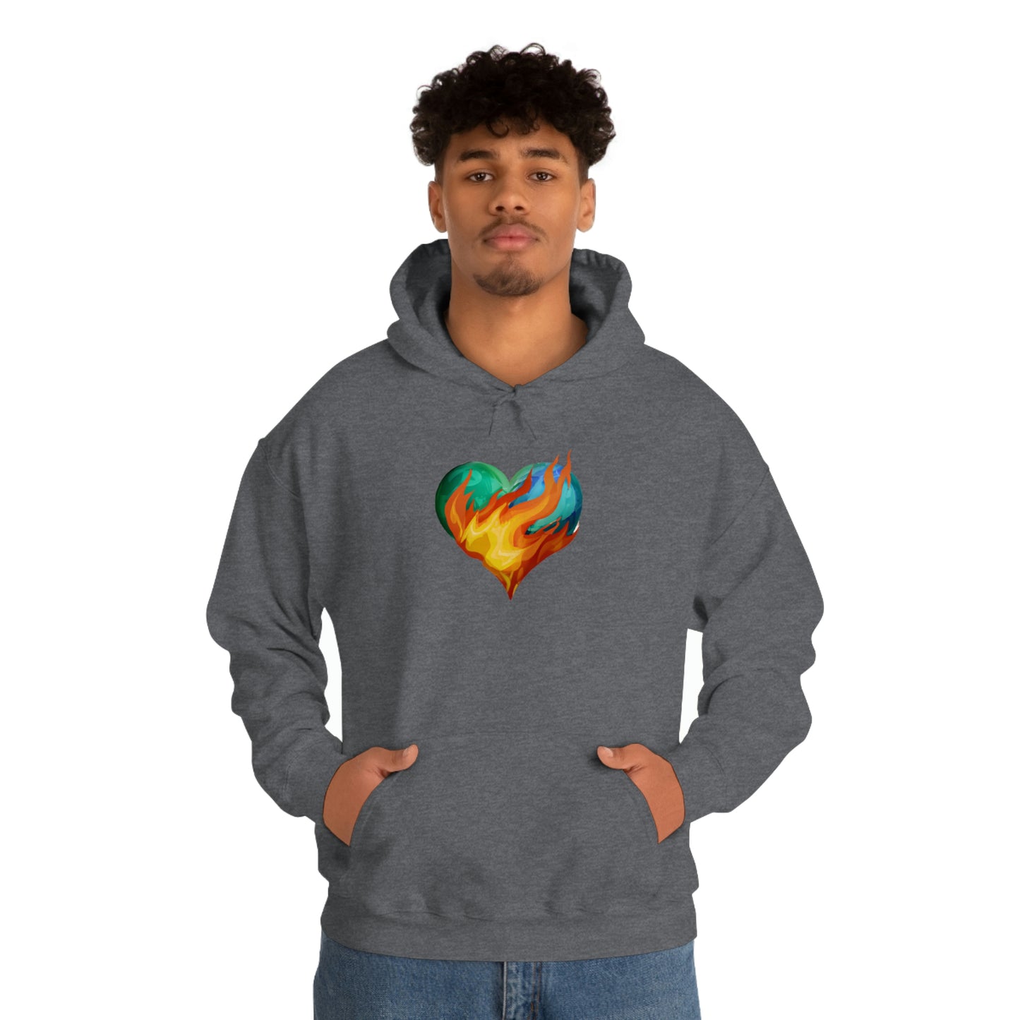 Heart on Fire Unisex Heavy Blend™ Hooded Sweatshirt