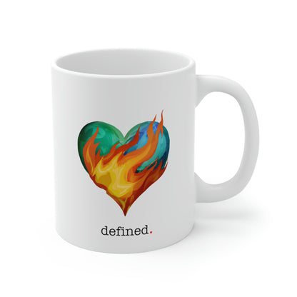 "Heart on Fire" Coffee Ceramic Mug 11oz